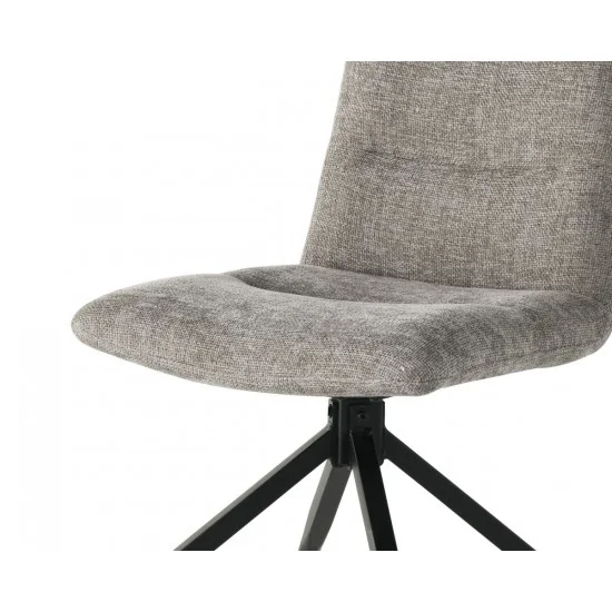 Стул кухонный DAMIR с поворотным механизмом на 180° Черный каркас/Серый ткань 7