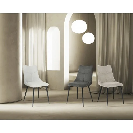 Стул кухонный JUSTIN Черный каркас/Беж ткань 7