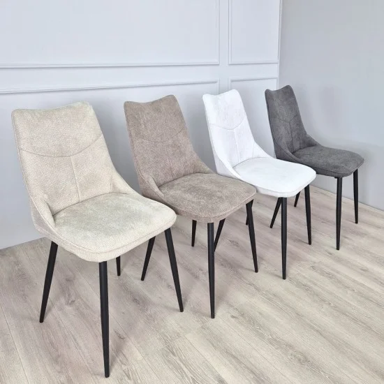 Стул кухонный JUSTIN Черный каркас/Беж ткань 8