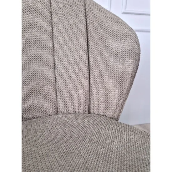 Стілець кухонний NEIL Чорний каркас/Темний беж тканина 6