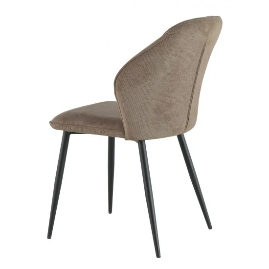 Стілець кухонний NEIL Чорний каркас/Темний беж тканина 3