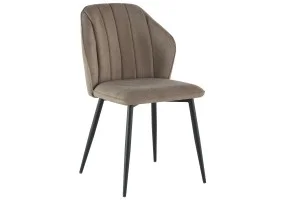 Стілець кухонний NEIL Чорний каркас/Темний беж тканина
