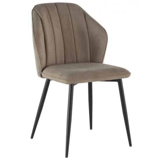 Стілець кухонний NEIL Чорний каркас/Темний беж тканина 1