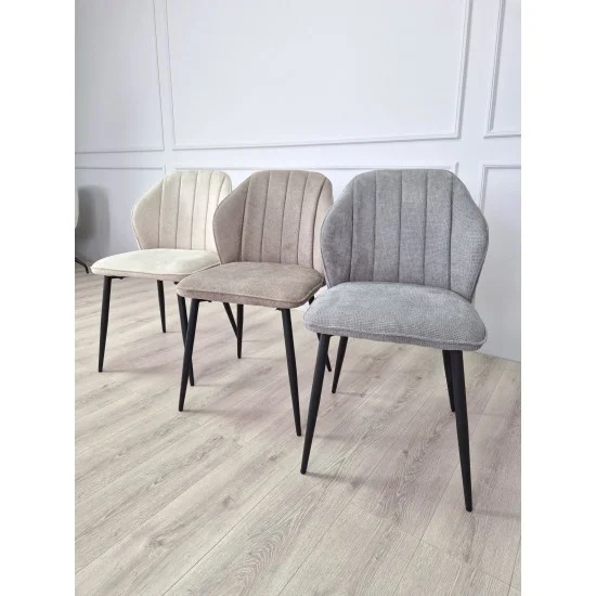 Стілець кухонний NEIL Чорний каркас/Темний беж тканина 9