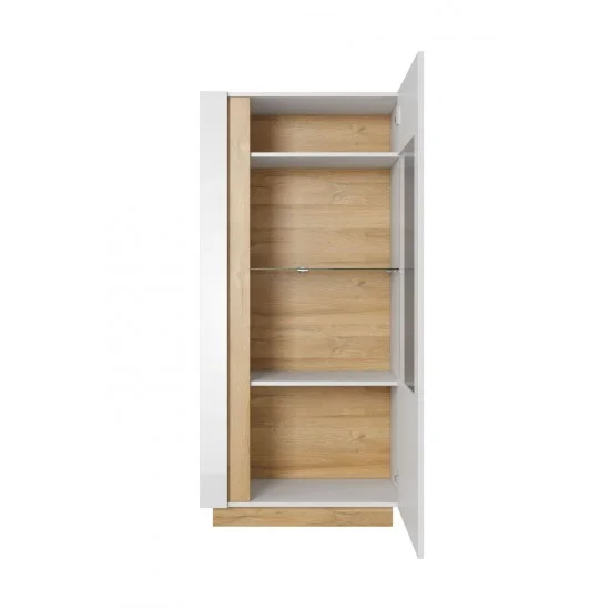 Вітрина низька Арко / Arco 1-дверна 1D1W/72 Білий глянець/дуб грандсон Ш72xВ154 см. 3