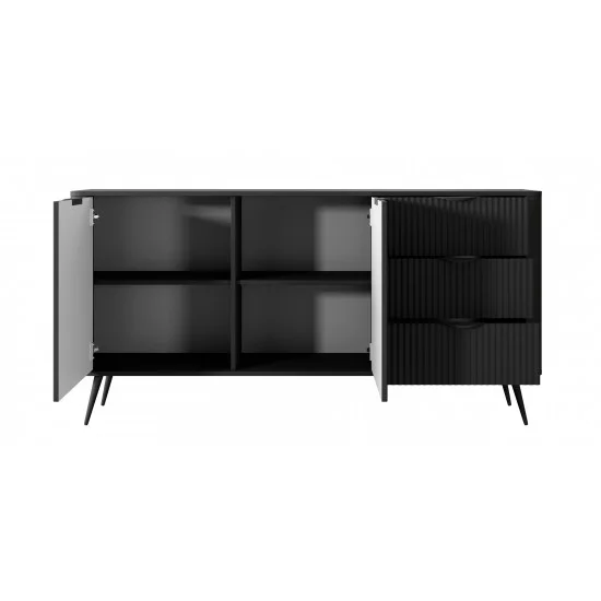Комод Ланте/Lante 2-дверный с 3 ящиками 2D3S/163 Черный Ш163xВ81 см. 4