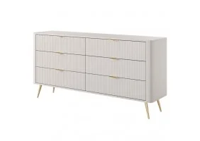 Комод Ланте/Lante с 6 ящиками 6S/163 Бежевый Ш163xВ81 см.