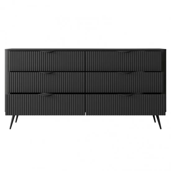 Комод Ланте / Lante з 6 шухлядами 6S/163 Чорний Ш163xВ81 см. 3