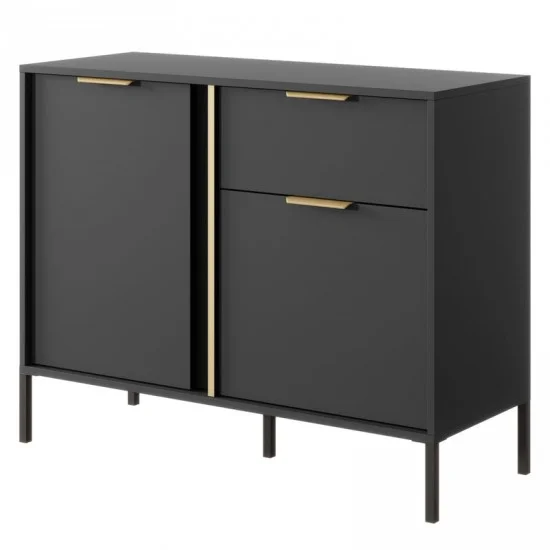 Комод Ларс/Lars 2-дверный с 1 ящиком 2DS/104 Антрацит Ш104xВ82 см. 1