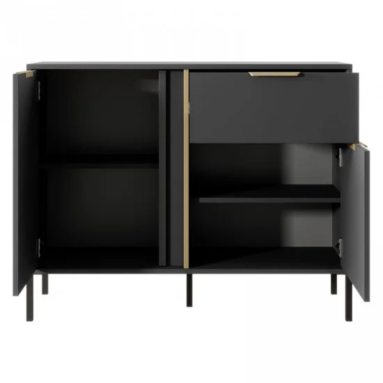 Комод Ларс/Lars 2-дверный с 1 ящиком 2DS/104 Антрацит Ш104xВ82 см. 3