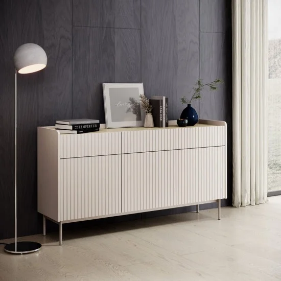 Комод Левел/Level 3-дверный с 3 ящиками 3D3S/153 Бежевый/дуб сканди Ш153xВ82 см. 5