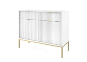Комод Нова / Nova 2-дверний з 2 шухлядами і золотими ніжками KSZ104 Білий Ш104xВ83 см.