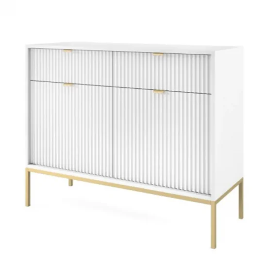 Комод Нова / Nova 2-дверний з 2 шухлядами і золотими ніжками KSZ104 Білий Ш104xВ83 см. 1