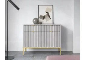 Комод Нова/Nova 2-дверный с 2 ящиками и золотыми ножками KSZ104 Серый Ш104xВ83 см.