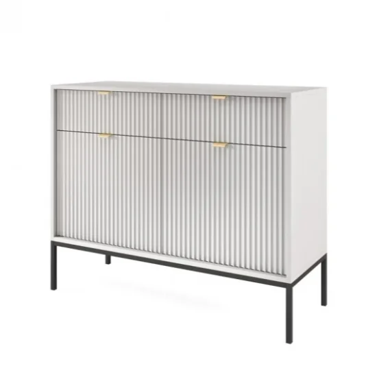 Комод Нова/Nova 2-дверный с 2 ящиками и черными ножками KSZ104 Серый Ш104xВ83 см. 1