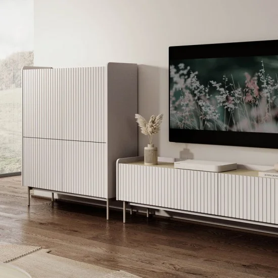 Комод високий Левел / Level 4-дверний 4D/103 Беж/дуб сканді Ш103xВ126 см. 2