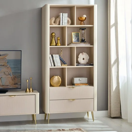 Стеллаж Ланте/Lante 2S с 2 ящиками Бежевый Ш88xВ193 см. 3