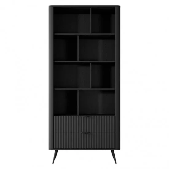 Стелаж Ланте / Lante 2S з 2 шухлядами Чорний Ш88xВ193 см. 2