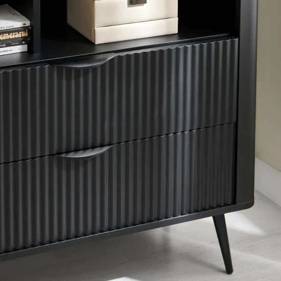 Стелаж Ланте / Lante 2S з 2 шухлядами Чорний Ш88xВ193 см. 10