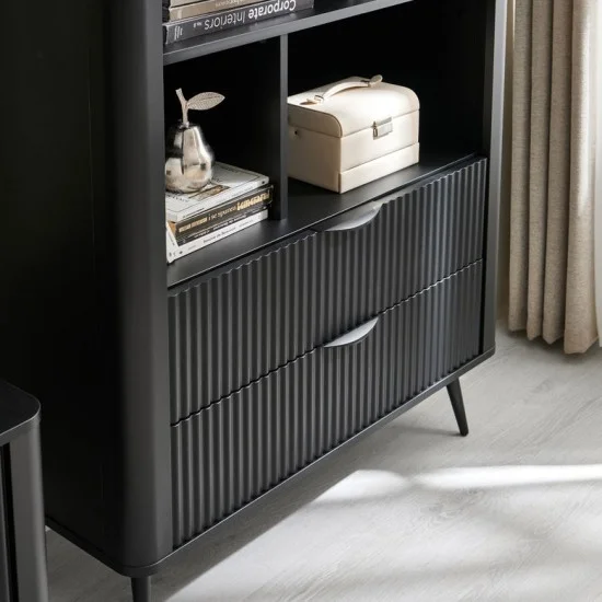 Стелаж Ланте / Lante 2S з 2 шухлядами Чорний Ш88xВ193 см. 15