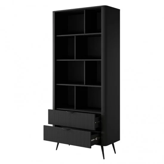 Стелаж Ланте / Lante 2S з 2 шухлядами Чорний Ш88xВ193 см. 4