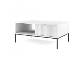 Стол журнальный Нова/Nova с 2 ящиками и черными ножками L104 Белый 104x68x48 см.