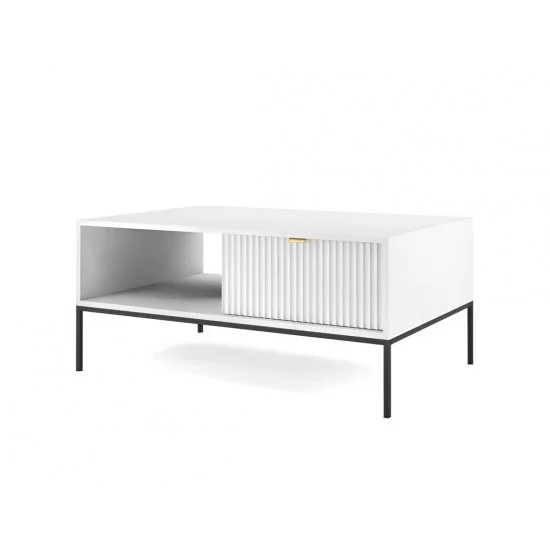 Стол журнальный Нова/Nova с 2 ящиками и черными ножками L104 Белый 104x68x48 см. 1