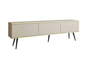 Тумба під телевізор Оро / Oro 3-дверна з чорними ніжками RTV175 MDF Бежевий Ш175xВ53 см.