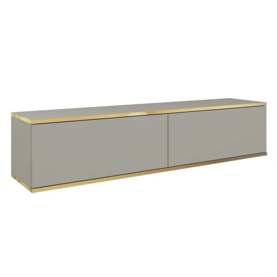 Тумба под телевизор навесная Оро/Oro 2-дверная RTV135 Серый Ш135xВ30 см. 3