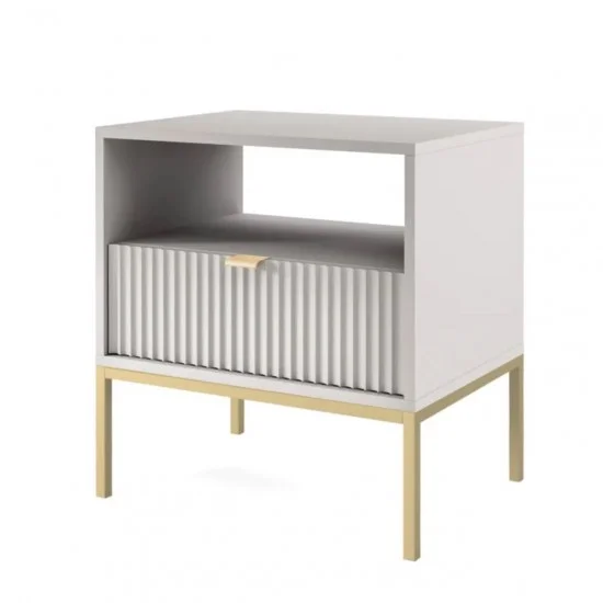 Тумба прикроватная Нова/Nova с 1 ящиком и золотыми ножками S54 Серый Ш54xВ56 см. 1