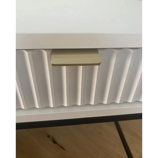 Стол туалетный Нова/Nova с 2 ящиками и черными ножками T104 Белый 50x104x77 см. 9