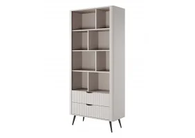 Стеллаж Ланте/Lante 2S с 2 ящиками и черными ножками Беж 88х38х193 см.