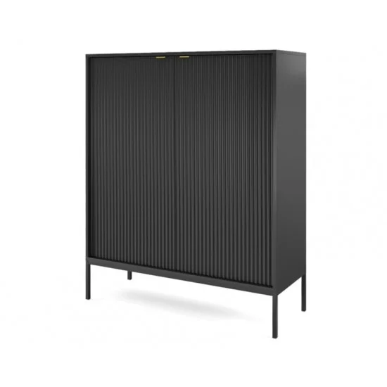 Комод високий Нова / Nova 2-дверний з чорними ніжками K104 Чорний 104х39х125 см. 1