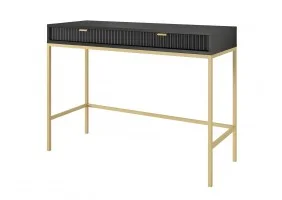 Стол туалетный Нова/Nova с 2 ящиками и золотыми ножками T104 Черный 104х50х77 см.
