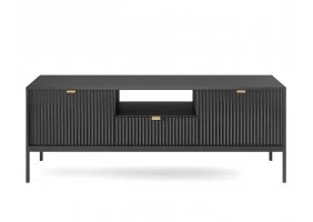 Тумба під телевізор Нова / Nova 1-дверна з 2 ящиками і чорними ніжками RTV154 Чорний 154х39х56 см.