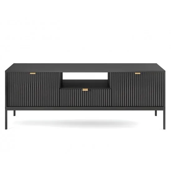 Тумба під телевізор Нова / Nova 1-дверна з 2 ящиками і чорними ніжками RTV154 Чорний 154х39х56 см. 1