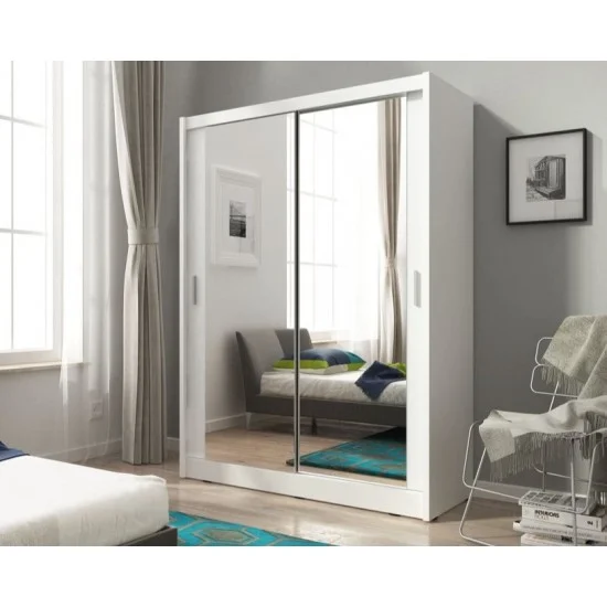 Шафа-купе Мая / Maja 130 2-дверна з подвійним дзеркалом Білий 130х62х200 см. 6