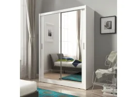 Шафа-купе Мая / Maja 130 2-дверна з подвійним дзеркалом Білий 130х62х200 см.