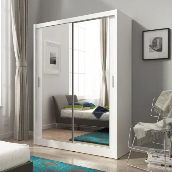 Шафа-купе Мая / Maja 130 2-дверна з подвійним дзеркалом Білий 130х62х200 см. 1