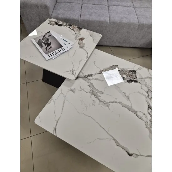Журнальный столик INDIANA Белый глянец/Черный (к-кт) 80 x 80 см. & 60 x 60 см. 7