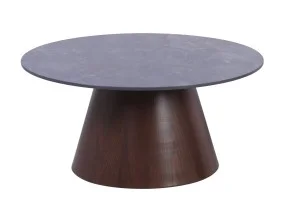 Журнальний столик VIRGINIA A Чорний глянець / Коричневий мат 80 x 35,5 см.  