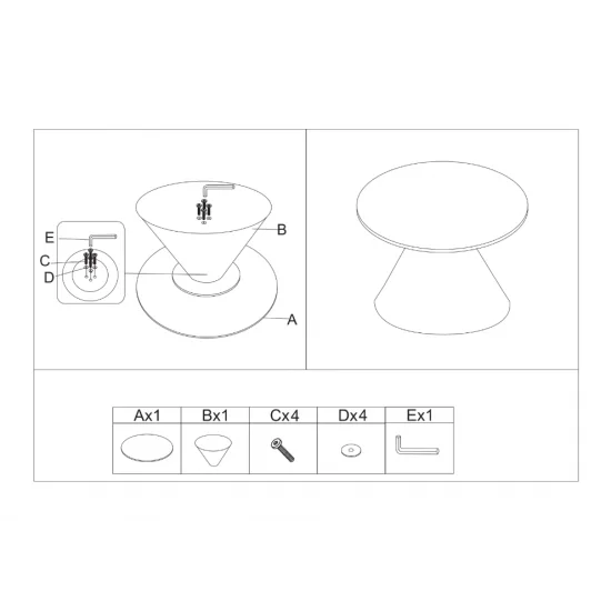 Журнальний столик VIRGINIA A Чорний глянець / Коричневий мат 80 x 35,5 см.   9