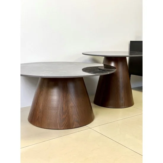 Журнальний столик VIRGINIA A Чорний глянець / Коричневий мат 80 x 35,5 см.   7