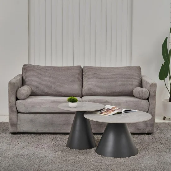 Журнальный столик ALASKA Серый глянец / Черный (к-кт) 70 см. &Д. 50 см. 6