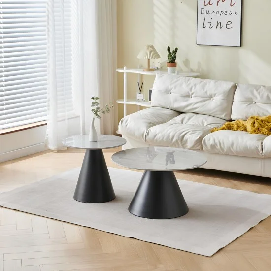 Журнальный столик ALASKA Серый глянец / Черный (к-кт) 70 см. &Д. 50 см. 5