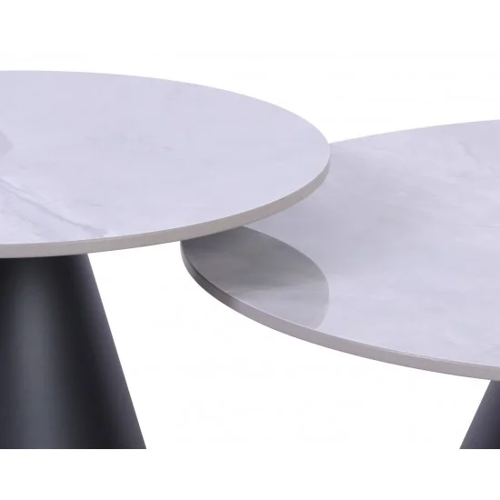 Журнальный столик ALASKA Серый глянец / Черный (к-кт) 70 см. &Д. 50 см. 4