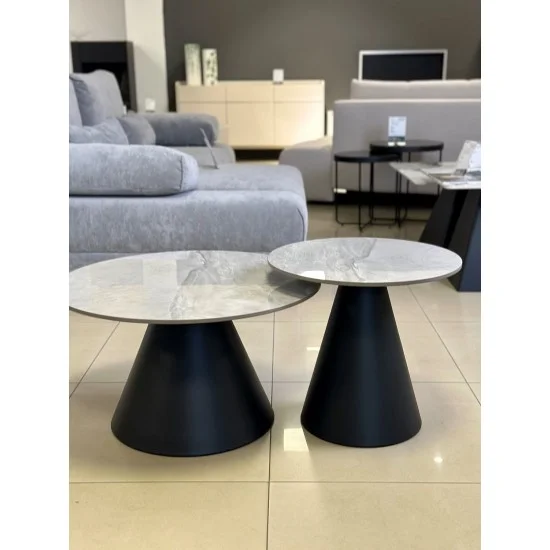 Журнальный столик ALASKA Серый глянец / Черный (к-кт) 70 см. &Д. 50 см. 7