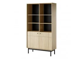 Стеллаж Perfect Home Джапанді / Japandi R104 2-дверный Дуб линеа