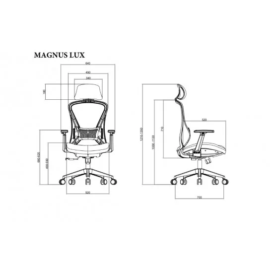 Крісло офісне MAGNUS LUX чорна тканина/чорний каркас 6