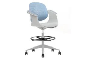 Крісло офісне ARLEN світло-бірюзове/сіра тканина/сірий каркас